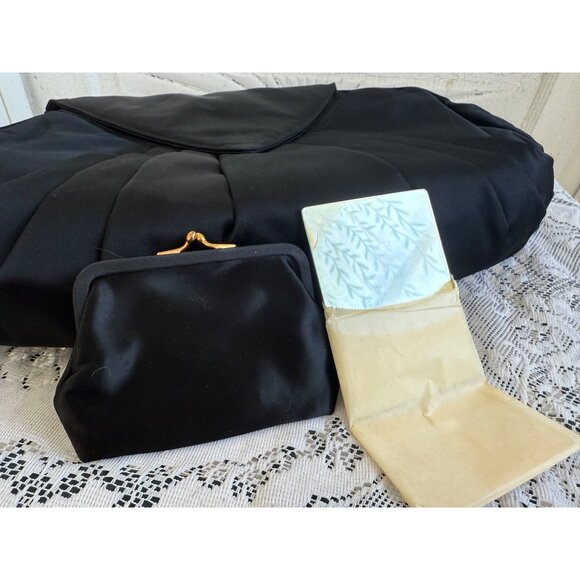 Vintage 60's Morris Moskowitz Satin Envelope Hand Muff Evening Purse - Picture 6 of 16